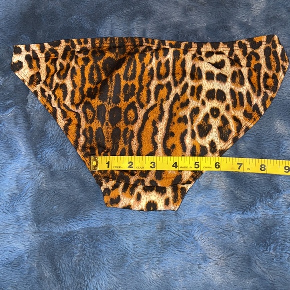 VINTAGE RARE LEOPARD PRINT STRING BIKINI PORT-CROS PARIS Made in France UK SZ 42 - Picture 9 of 11